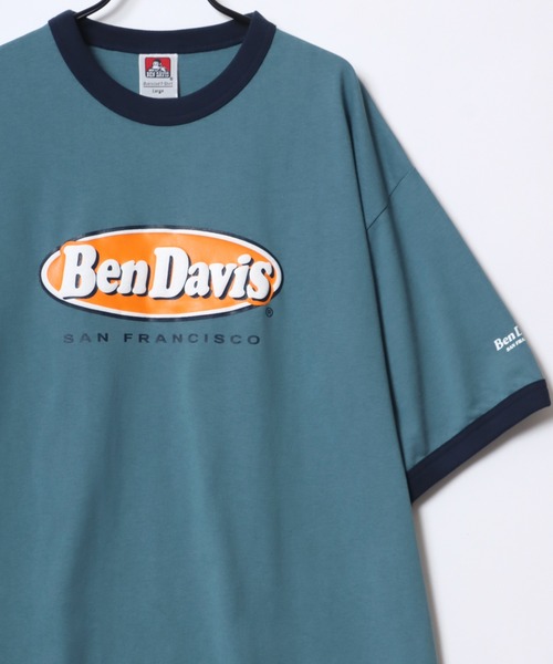BEN DAVIS(ベンデイビス)の「BEN DAVIS/ベンデイビス OVAL RINGER TEE/オーバーサイズ オーバルロゴ バックプリント リンガー 半袖Tシャツ(Tシャツ/カットソー・メンズ・ホワイト×ブラック/ラベンダー/ホワイト×レッド/ホワイト×グリーン/セージグリーン・M/L/XL)」の6枚目の写真