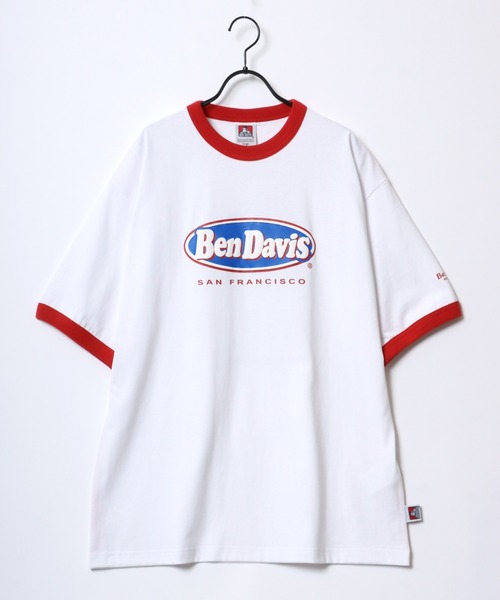 BEN DAVIS(ベンデイビス)の「BEN DAVIS/ベンデイビス OVAL RINGER TEE/オーバーサイズ オーバルロゴ バックプリント リンガー 半袖Tシャツ(Tシャツ/カットソー・メンズ・ホワイト×ブラック/ラベンダー/ホワイト×レッド/ホワイト×グリーン/セージグリーン・M/L/XL)」の20枚目の写真
