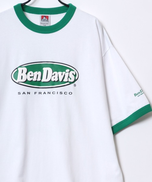 BEN DAVIS(ベンデイビス)の「BEN DAVIS/ベンデイビス OVAL RINGER TEE/オーバーサイズ オーバルロゴ バックプリント リンガー 半袖Tシャツ(Tシャツ/カットソー・メンズ・ホワイト×ブラック/ラベンダー/ホワイト×レッド/ホワイト×グリーン/セージグリーン・M/L/XL)」の14枚目の写真