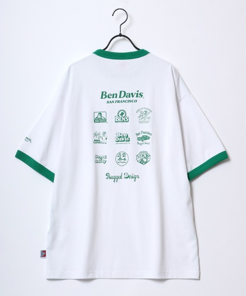 BEN DAVIS(ベンデイビス)の「BEN DAVIS/ベンデイビス OVAL RINGER TEE/オーバーサイズ オーバルロゴ バックプリント リンガー 半袖Tシャツ(Tシャツ/カットソー・メンズ・ホワイト×ブラック/ラベンダー/ホワイト×レッド/ホワイト×グリーン/セージグリーン・M/L/XL)」の10枚目の写真