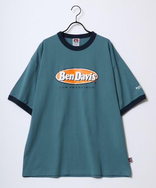 BEN DAVIS(ベンデイビス)の「BEN DAVIS/ベンデイビス OVAL RINGER TEE/オーバーサイズ オーバルロゴ バックプリント リンガー 半袖Tシャツ(Tシャツ/カットソー・メンズ・ホワイト×ブラック/ラベンダー/ホワイト×レッド/ホワイト×グリーン/セージグリーン・M/L/XL)」の7枚目の写真