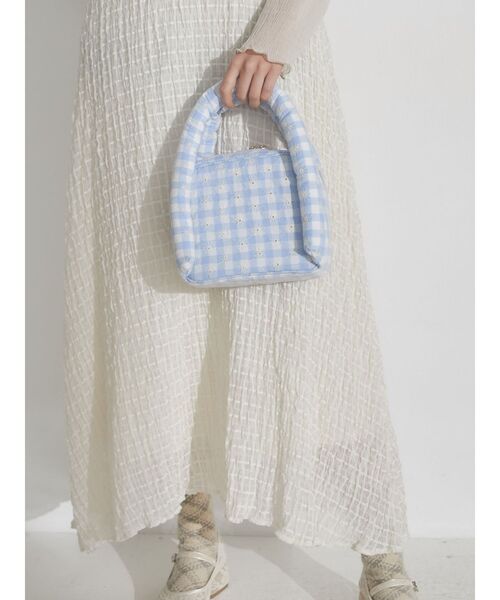 merry jenny（メリージェニー）の「flowerギンガムハンドbag（ハンドバッグ・レディース・ブラック/イエロー/ブルー・FREE）」の9枚目の写真