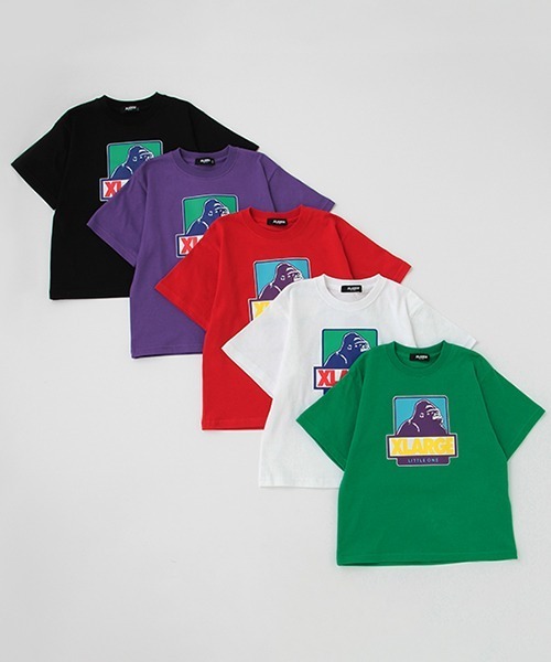 XLARGE KIDS（エクストララージキッズ）の「配色ボックスゴリラ半袖Tシャツ（Tシャツ/カットソー・キッズ・ブラック/ホワイト/グリーン/レッド/パープル・110cm/90cm/100cm/120cm/140cm/130cm/80ｃｍ）」の10枚目の写真