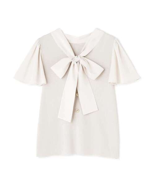PROPORTION BODY DRESSING(プロポーションボディドレッシング)の「前後2WAYボウタイフレアーニット / 1213170504(ニット/セーター・レディース・ピンク/ネイビー/オフホワイト・FREE)」の16枚目の写真