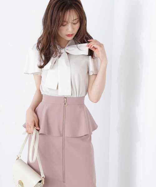 PROPORTION BODY DRESSING(プロポーションボディドレッシング)の「前後2WAYボウタイフレアーニット / 1213170504(ニット/セーター・レディース・ピンク/ネイビー/オフホワイト・FREE)」の18枚目の写真