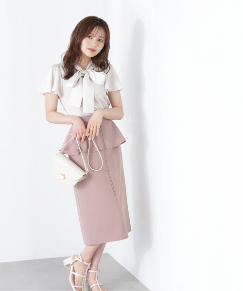 PROPORTION BODY DRESSING(プロポーションボディドレッシング)の「前後2WAYボウタイフレアーニット / 1213170504(ニット/セーター・レディース・ピンク/ネイビー/オフホワイト・FREE)」の5枚目の写真