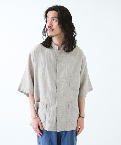 ARMY TWILL（アーミーツイル）の「ARMY TWILL　Stripe Sleeping Half-Sleeve Shirts（シャツ/ブラウス・メンズ・ベージュ系その他/ホワイト系その他・MEDIUM/LARGE）」の5枚目の写真