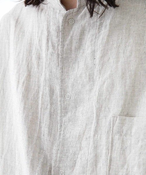 ARMY TWILL（アーミーツイル）の「ARMY TWILL　Stripe Sleeping Half-Sleeve Shirts（シャツ/ブラウス・メンズ・ベージュ系その他/ホワイト系その他・MEDIUM/LARGE）」の4枚目の写真