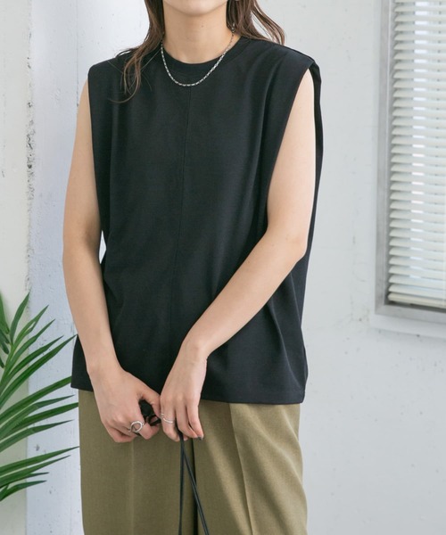 KBF（ケイビーエフ）の「『UR TECH ひやサラクール』ショルダータックカットソー（Tシャツ/カットソー・レディース・オレンジ系その他/オフホワイト/ブラック・ONE）」の21枚目の写真