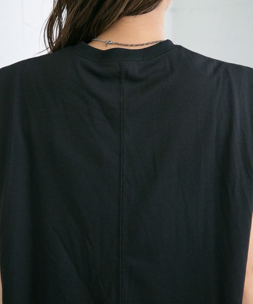 KBF（ケイビーエフ）の「『UR TECH ひやサラクール』ショルダータックカットソー（Tシャツ/カットソー・レディース・オレンジ系その他/オフホワイト/ブラック・ONE）」の4枚目の写真