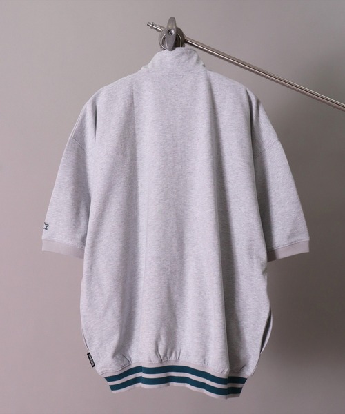 STARTER BLACK LABEL（スターターブラックレーベル）の「(YO)【STARTER BLACK LABEL】スウェット ハーフジップ 半袖 プルオーバー（Tシャツ/カットソー・メンズ・ブラック/ホワイト系その他・MEDIUM/LARGE/X-LARGE）」の4枚目の写真