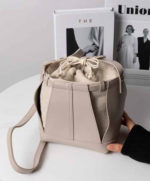 セール】【T・S・L】PUレザー ドローストリング ショルダー