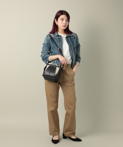 T・S・L（ティーエスエル）の「【T・S・L】PUレザー ドローストリング ショルダーバッグ　1231-506-1（ショルダーバッグ・レディース・グリーン/ブラック/グレイッシュベージュ・FREE）」の8枚目の写真