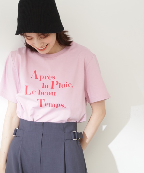 N.（N. Natural Beauty Basic）（エヌエヌナチュラルビューティーベーシック）の「◆ＢＩＧ　ＬＯＧＯ　Ｔシャツ（Tシャツ/カットソー・レディース・オフホワイト/チャコール/ピンク・MEDIUM）」の8枚目の写真