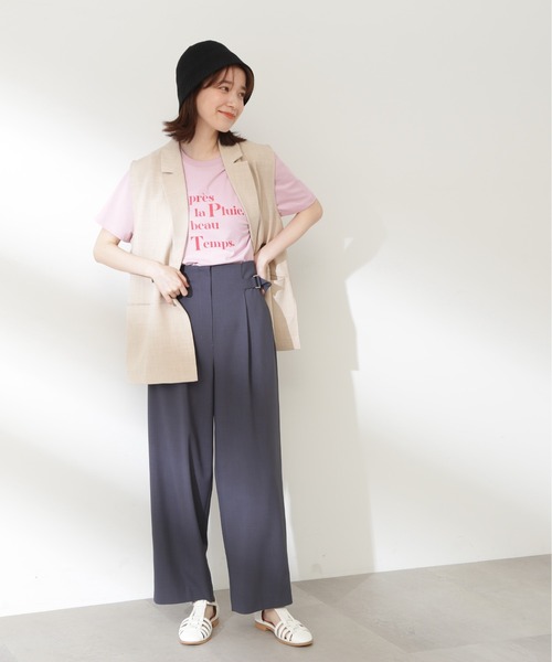 N.（N. Natural Beauty Basic）（エヌエヌナチュラルビューティーベーシック）の「◆ＢＩＧ　ＬＯＧＯ　Ｔシャツ（Tシャツ/カットソー・レディース・オフホワイト/チャコール/ピンク・MEDIUM）」の18枚目の写真