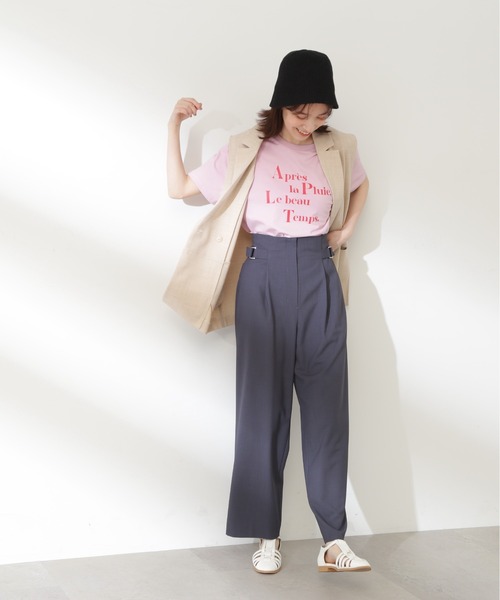 N.（N. Natural Beauty Basic）（エヌエヌナチュラルビューティーベーシック）の「◆ＢＩＧ　ＬＯＧＯ　Ｔシャツ（Tシャツ/カットソー・レディース・オフホワイト/チャコール/ピンク・MEDIUM）」の13枚目の写真