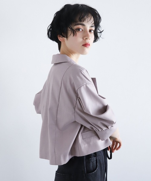 PAGEBOY（ページボーイ）の「ソデボリュームSSジャケット（テーラードジャケット・レディース・ブラック/ライトグレー/チャコールグレー・FREE）」の16枚目の写真