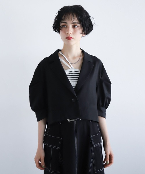 PAGEBOY（ページボーイ）の「ソデボリュームSSジャケット（テーラードジャケット・レディース・ブラック/ライトグレー/チャコールグレー・FREE）」の20枚目の写真