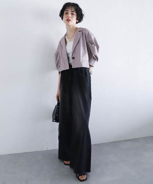 PAGEBOY（ページボーイ）の「ソデボリュームSSジャケット（テーラードジャケット・レディース・ブラック/ライトグレー/チャコールグレー・FREE）」の18枚目の写真