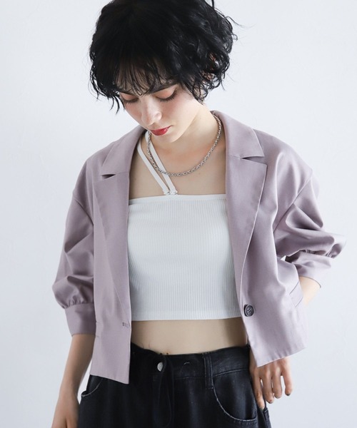 PAGEBOY（ページボーイ）の「ソデボリュームSSジャケット（テーラードジャケット・レディース・ブラック/ライトグレー/チャコールグレー・FREE）」の15枚目の写真