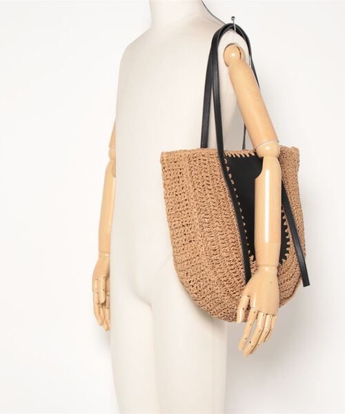 Vincent Pradier（ヴァンサンプラディエ）の「(VINCENT PRADIER)異素材コンビトートバッグ（トートバッグ・レディース・ブラック・FREE）」の5枚目の写真