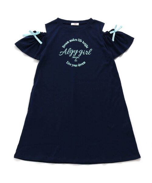 algy（アルジー）の「【接触冷感】肩あきりぼんワンピ（ワンピース・キッズ・ベージュ/ネイビー/ピンク・XX-SMALL/X-SMALL/SMALL/MEDIUM）」の11枚目の写真