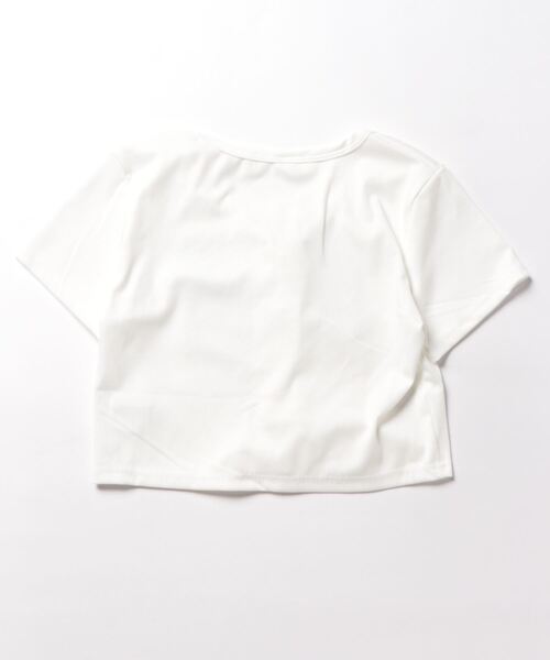 ホワイト 半袖 クロップド トップス エミ emmi emmi×PlaX(TM) emmiロゴクロップドTシャツ レディース