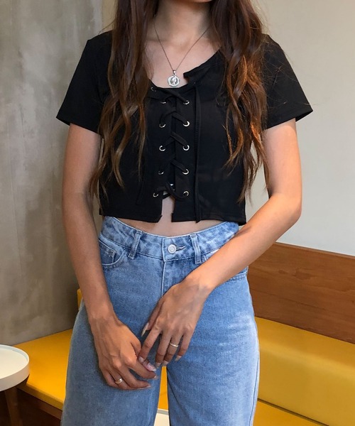 ELENDEEK - 2th Desire レース ブラウス カットソー オフショルダー クロップド丈 SLY | OFF SHOULDER CUT LACE トップス (Tシャツ・カットソー