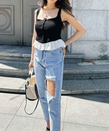 esutoreja | レースフリルニットビスチェ(その他アウター)