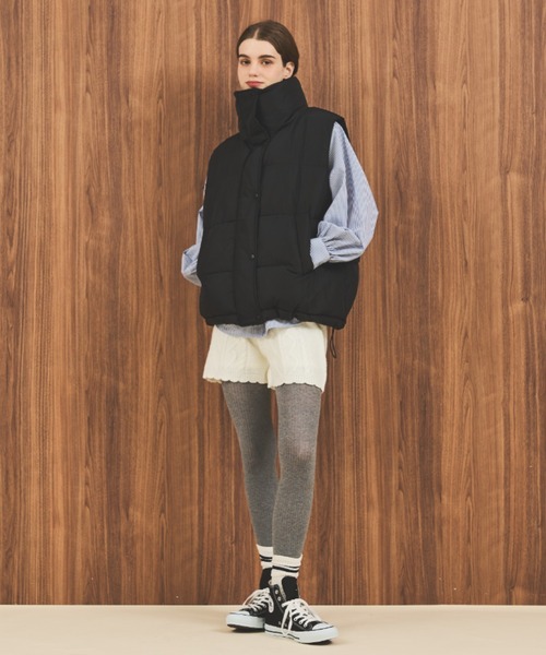 MERLOT（メルロー）の「ボリューム袖ベーシックストライプシャツ（シャツ/ブラウス・レディース・ネイビー/マスタード/ブルー・FREE）」の9枚目の写真