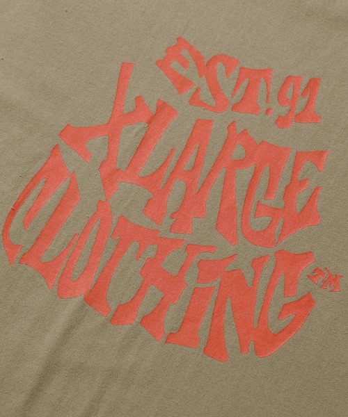 XLARGE（エクストララージ）の「EST.91 RAW EDGE S/S TEE（Tシャツ/カットソー・メンズ・ベージュ/ブラック・XL/S/M/L）」の5枚目の写真