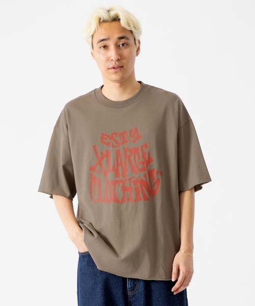XLARGE（エクストララージ）の「EST.91 RAW EDGE S/S TEE（Tシャツ/カットソー・メンズ・ベージュ/ブラック・XL/S/M/L）」の11枚目の写真