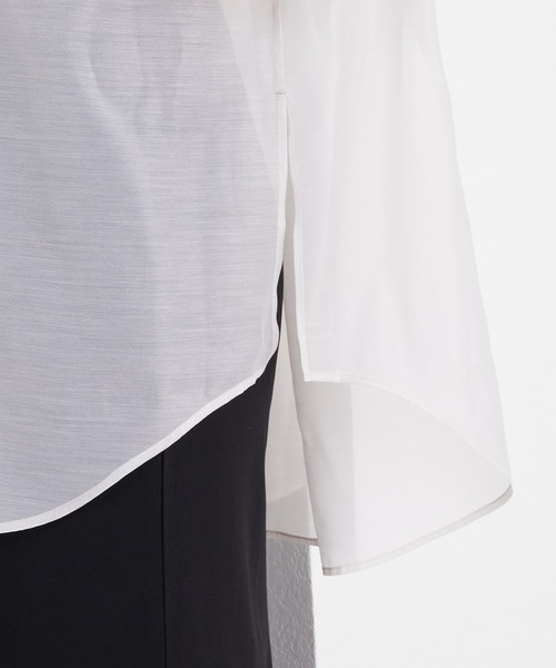 SHENERY（シーナリー）の「シアーオーガンジーシャツ（シャツ/ブラウス・レディース・ブルー/ライトグレー・FREE）」の6枚目の写真