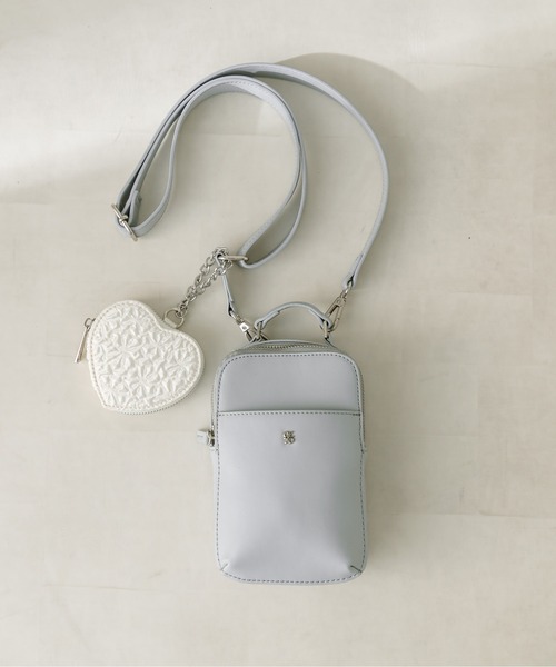 OLIVE des OLIVE（オリーブデオリーブ）の「ハートポーチ付スマホショルダー　1031120210（ショルダーバッグ・レディース・サックスブルー/ブラック/ホワイト・FREE）」の21枚目の写真