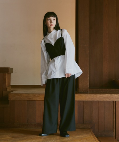 Happy John(ハッピージョン)の「slit design bustier/スリットデザインビスチェ(ベスト・レディース・ブラウン/ベージュ/ブラック/グレー・FREE)」の12枚目の写真