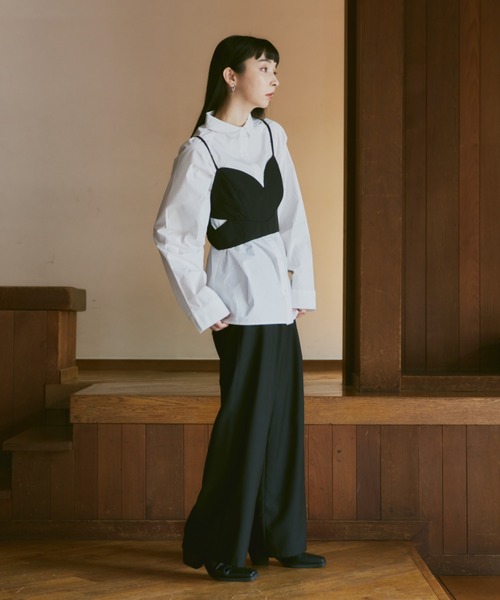 Happy John(ハッピージョン)の「slit design bustier/スリットデザインビスチェ(ベスト・レディース・ブラウン/ベージュ/ブラック/グレー・FREE)」の15枚目の写真