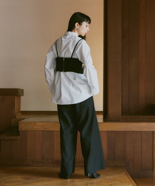 Happy John(ハッピージョン)の「slit design bustier/スリットデザインビスチェ(ベスト・レディース・ブラウン/ベージュ/ブラック/グレー・FREE)」の16枚目の写真