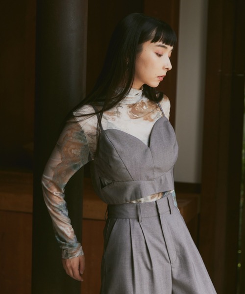 Happy John(ハッピージョン)の「slit design bustier/スリットデザインビスチェ(ベスト・レディース・ブラウン/ベージュ/ブラック/グレー・FREE)」の18枚目の写真