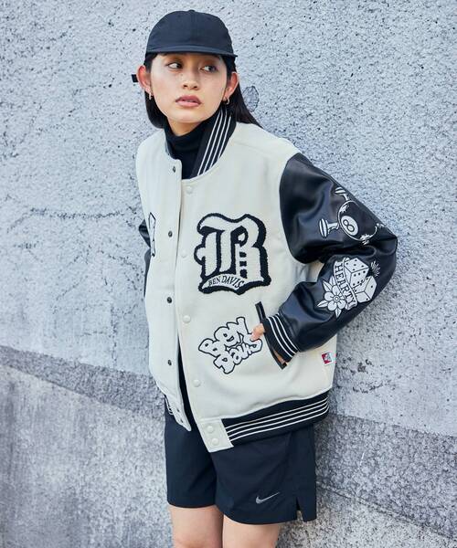 BEN DAVIS（ベンデイビス）の「【BEN DAVIS(ベンデイビス)】 BD STADIUM JACKET / レザー ワッペン ジャケット スタジャン（スタジャン・メンズ・ブラウン/ホワイト/ブルー/ブラック・X-LARGE/MEDIUM/LARGE）」の21枚目の写真