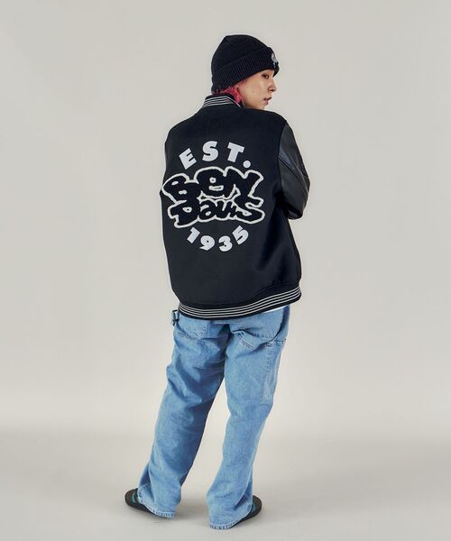BEN DAVIS（ベンデイビス）の「【BEN DAVIS(ベンデイビス)】 BD STADIUM JACKET / レザー ワッペン ジャケット スタジャン（スタジャン・メンズ・ブラウン/ホワイト/ブルー/ブラック・X-LARGE/MEDIUM/LARGE）」の22枚目の写真