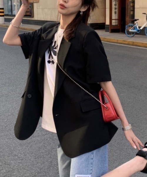 Sibra(シブラ)の「2点セット ツイルジャケット+ショート丈パンツ(セットアップ・レディース・ブラック/ミント/アイボリー/ブルー・M)」の9枚目の写真
