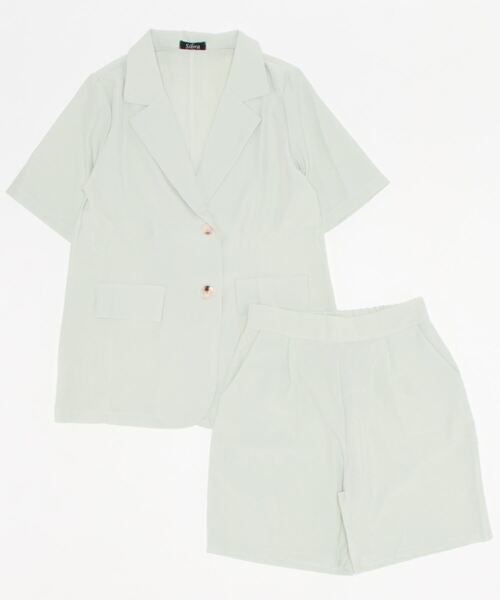 Sibra(シブラ)の「2点セット ツイルジャケット+ショート丈パンツ(セットアップ・レディース・ブラック/ミント/アイボリー/ブルー・M)」の15枚目の写真
