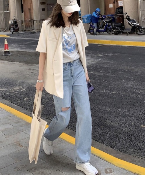 Sibra(シブラ)の「2点セット ツイルジャケット+ショート丈パンツ(セットアップ・レディース・ブラック/ミント/アイボリー/ブルー・M)」の17枚目の写真