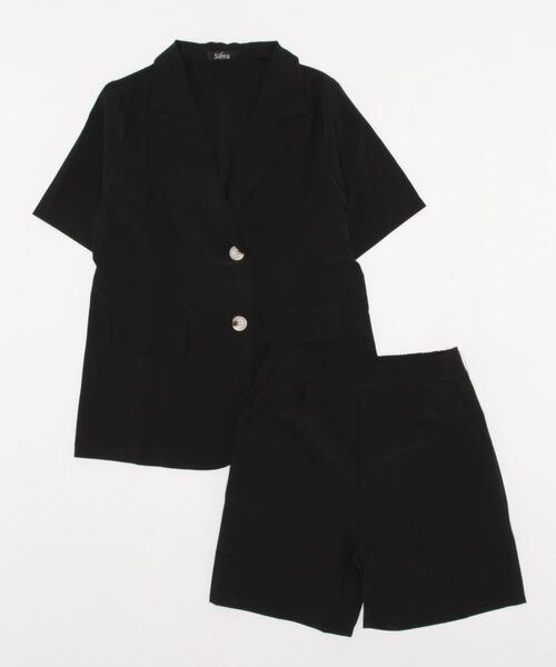 Sibra(シブラ)の「2点セット ツイルジャケット+ショート丈パンツ(セットアップ・レディース・ブラック/ミント/アイボリー/ブルー・M)」の14枚目の写真