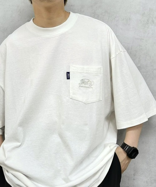 WHO'S WHO gallery（フーズフーギャラリー）の「COOPER FACT ヘビーウェイト ビッグ 刺繍ポケットTEE（Tシャツ/カットソー・メンズ・ブラック/チャコールグレー/ネイビー/ホワイト・FREE）」の2枚目の写真