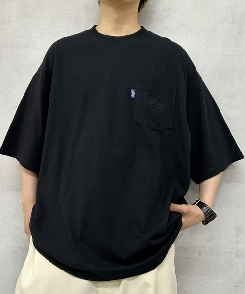 WHO'S WHO gallery（フーズフーギャラリー）の「COOPER FACT ヘビーウェイト ビッグ 刺繍ポケットTEE（Tシャツ/カットソー・メンズ・ブラック/チャコールグレー/ネイビー/ホワイト・FREE）」の3枚目の写真