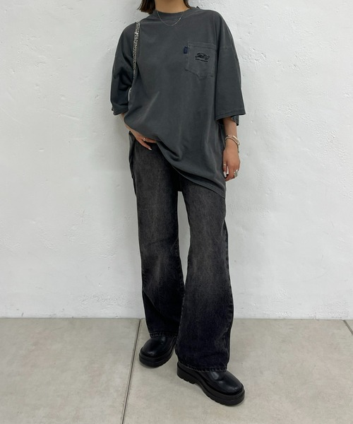 WHO'S WHO gallery（フーズフーギャラリー）の「COOPER FACT ヘビーウェイト ビッグ 刺繍ポケットTEE（Tシャツ/カットソー・メンズ・ブラック/チャコールグレー/ネイビー/ホワイト・FREE）」の17枚目の写真