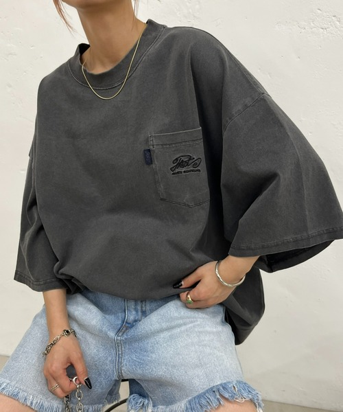 WHO'S WHO gallery（フーズフーギャラリー）の「COOPER FACT ヘビーウェイト ビッグ 刺繍ポケットTEE（Tシャツ/カットソー・メンズ・ブラック/チャコールグレー/ネイビー/ホワイト・FREE）」の15枚目の写真