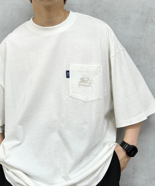 WHO'S WHO gallery（フーズフーギャラリー）の「COOPER FACT ヘビーウェイト ビッグ 刺繍ポケットTEE（Tシャツ/カットソー・メンズ・ブラック/チャコールグレー/ネイビー/ホワイト・FREE）」の8枚目の写真