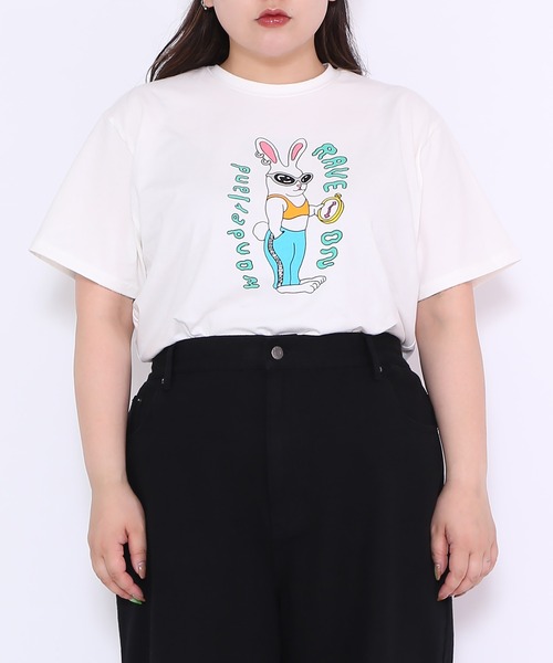 PUNYUS（プニュズ）の「RAVE ON WONDERLAND Tシャツ（Tシャツ/カットソー・レディース・オレンジ/ホワイト/ブラック・2/1/4/3）」の8枚目の写真